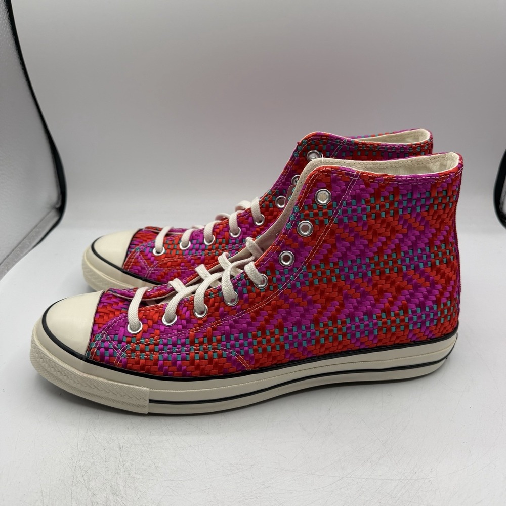 Converse Chuck 70 Hi Culture Weave Shoes Mens 10 Womens 12 Red‎ Pink 167990C - Picture 6 of 11